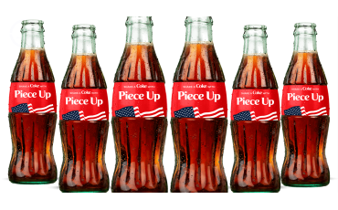 6-Pack US Flag Coca-Cola of 8 fl oz. personalized glass bottles (自提價)